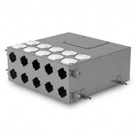 Cutie de distribuție metalică pentru conectarea sistemului Flexitech Ø 63 mm cu 10 ieșiri