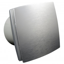 Ventilator de baie cu panou frontal aluminiu și comutator de timp la 12V pentru medii umede Ø 125 mm