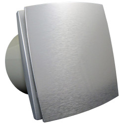 Ventilator de baie cu panou frontal aluminiu și comutator de timp la 12V pentru medii umede Ø 150 mm
