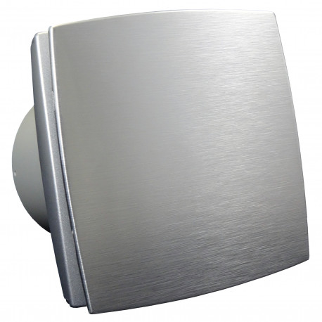 Ventilator de baie cu panou frontal aluminiu, comutator de timp și senzor de umiditate Ø 100 mm, motor puternic