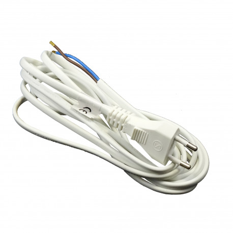 Cablu de alimentare pentru ventilator 2x0,75 mm, lungime 3 m, alb