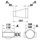 Reducție PVC pentru conductă circulară la rectangulară Ø 100 mm / 110x55 mm
