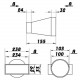 Reducție PVC pentru conductă circulară la rectangulară Ø 100 mm / 234x29 mm