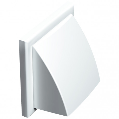 Grila de ventilație PVC cu clapetă antiretur fără flanșă 187x187, albă
