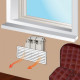 Grila de ventilație PVC cu reglare pentru ușă 462x124 mm, albă