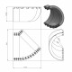 Izolație pentru cot 45° circular plastic de Ø 150 mm