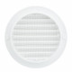 Grilă de ventilație circulară din PVC cu flanșă și plasă anti-insecte Ø 100 mm, albă