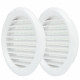 Grilă de ventilație circulară din PVC cu flanșă și plasă anti-insecte Ø 80 mm, albă (2 buc.)