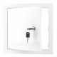 Ușa de vizitare metalică cu încuietoare 200x200 mm, albă