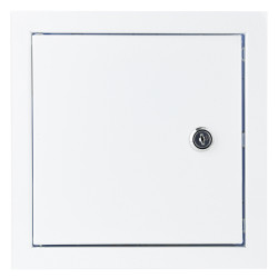 Ușa de vizitare metalică cu încuietoare 300x300 mm, albă