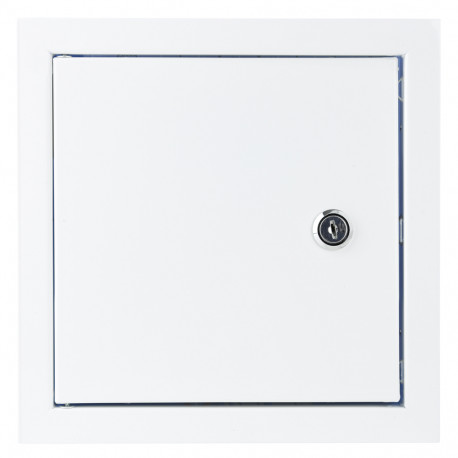 Ușa de vizitare metalică cu încuietoare 300x300 mm, albă