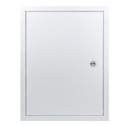 Ușa de vizitare metalică cu încuietoare 300x400 mm, albă