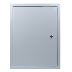Ușa de vizitare metalică cu încuietoare 300x400 mm, gri