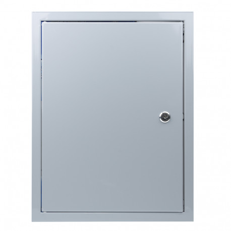 Ușa de vizitare metalică cu încuietoare 400x600 mm, gri