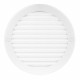 Grilă de ventilație circulară din PVC cu flanșă și plasă anti-insecte plastică Ø 125 mm, alb