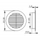 Grilă de ventilație circulară din PVC cu flanșă și plasă anti-insecte plastică Ø 100 mm, alb