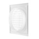 Grilă de ventilație din plastic Dalap GP 125 RNFI ASA cu plasa anti-insecte si flansa, 200x200 mm/Ø 125 mm, alba