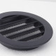 Grilă de ventilație Dalap AVD din metal negru cu plasă de insecte și flanșă, Ø 80 mm