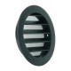 Grilă de ventilație Dalap AVD din metal negru cu plasă de insecte și flanșă, Ø 315 mm