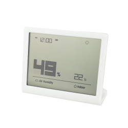 Higrometru digital LCD Dalap THM cu termometru și ceas, alb