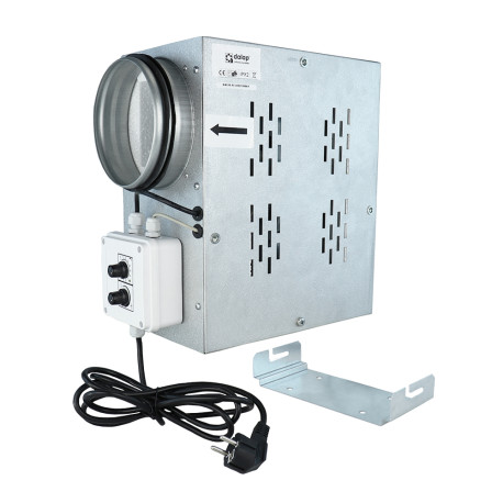 Ventilator de tubulatură silențios cu termostat, regulator de turație și izolație fonică radial Ø 160 mm