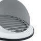 Grila de ventilatie alba Dalap SUVLAW 150 pentru fațadă, cu capotă, ecran și flanșă, Ø 150 mm