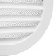 Grilă de ventilație Dalap AVW albă pentru fațadă, metalică, cu ecran și flanșă, Ø 100 mm