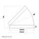 Cot 45° orizontal rectangular plastic 204x60 mm