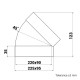Cot 45° vertical rectangular plastic 220x90 mm