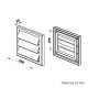 Grila de ventilație metalică cu jaluzele gravitaționale fără flanșă 350x350 mm, albă