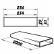 Conductă rectangulară rigidă plastic 234x29 mm, lungime 2000 mm