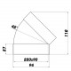 Cot 45° vertical rectangular plastic 220x90 mm