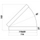 Cot 45° orizontal rectangular plastic 110x55 mm