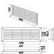 Grila de ventilație PVC cu reglare pentru ușă 462x124 mm, maro