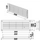 Grila de ventilație PVC cu reglare pentru ușă 368x130 mm, albă