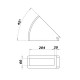 Izolație rectangulară PVC orizontală cot 45°, 204x60 mm